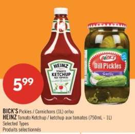 BICK'S Pickles / HEINZ Tomato Ketchup