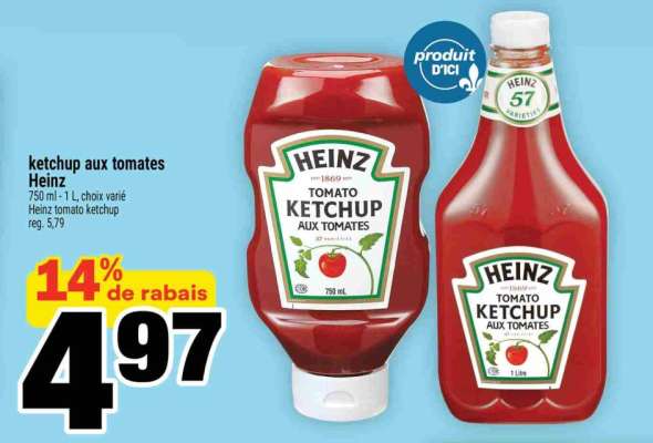 Ketchup aux tomates Heinz