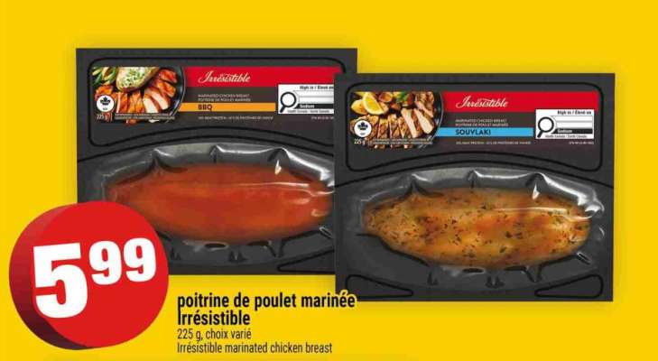 poitrine de poulet marinée Irrésistible