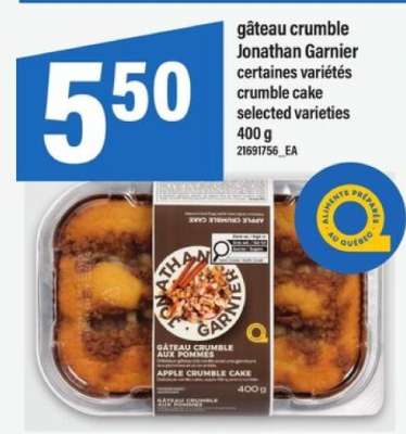 gâteau crumble Jonathan Garnier