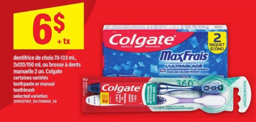Colgate dentifrice ou brosse à dents