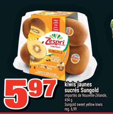 kiwis jaunes sucrés Sungold