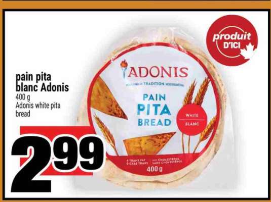 pain pita blanc Adonis