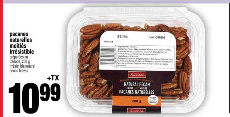 pacanes naturelles moitiés Irrésistible