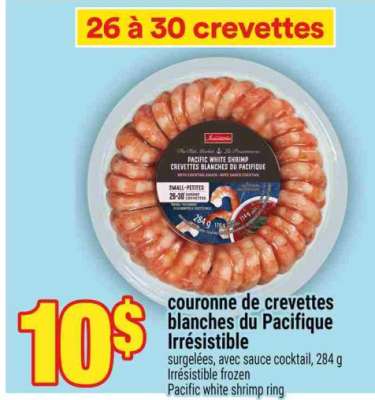 COURONNE DE CREVETTES BLANCHES DU PACIFIQUE IRRÉSISTIBLE