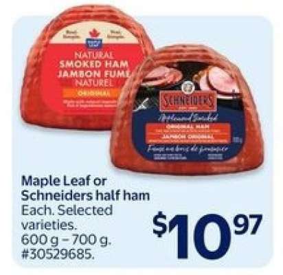Maple Leaf or Schneiders half ham