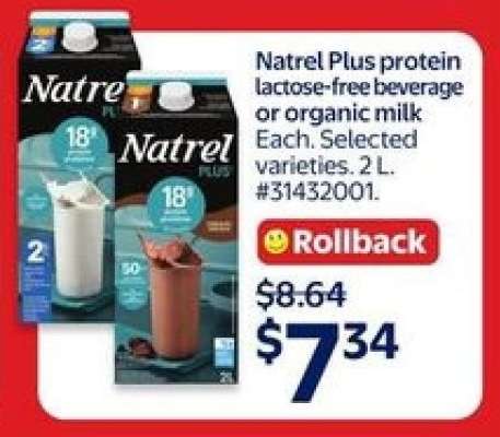 Natrel Plus protein lactose-free beverage or organic milk