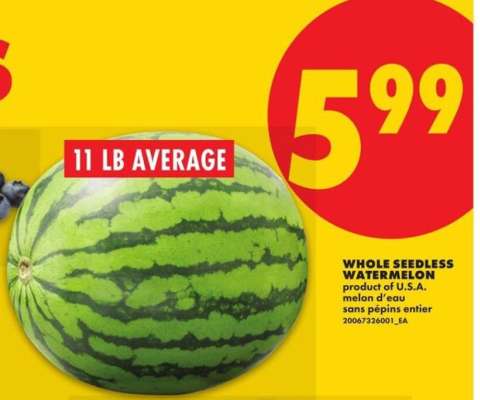 WHOLE SEEDLESS WATERMELON