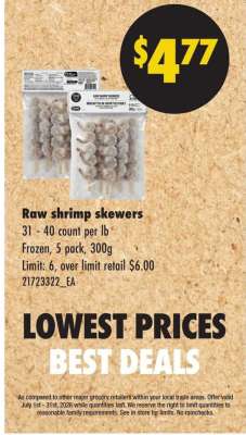 Raw shrimp skewers