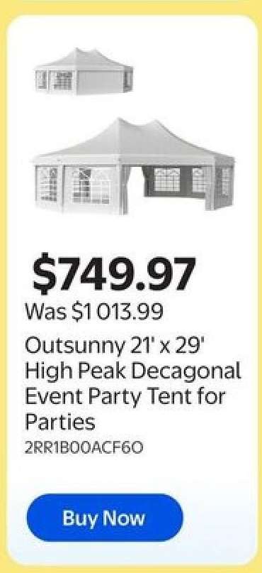 Outsunny 21' x 29' High Peak Decagonal Event Party Tent for Parties