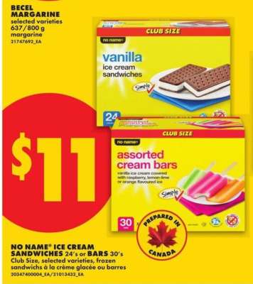 NO NAME® ICE CREAM SANDWICHES 24's or BARS 30's