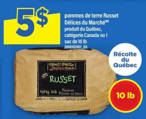 POMMES DE TERRE RUSSET DÉLICES DU MARCHÉ