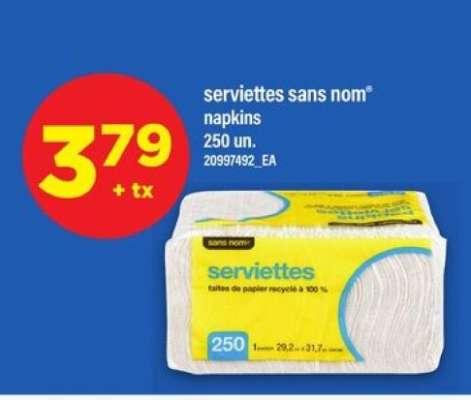 serviettes sans nom