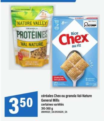 céréales Chex ou granola Val-Nature