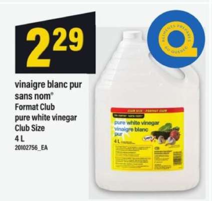 vinaigre blanc pur sans nom