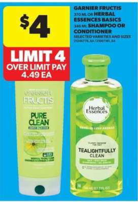 Garnier Fructis or Herbal Essences Basics Shampoo or Conditioner