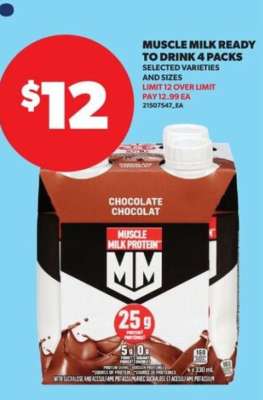 Muscle Milk Ready to Drink 4 Packs