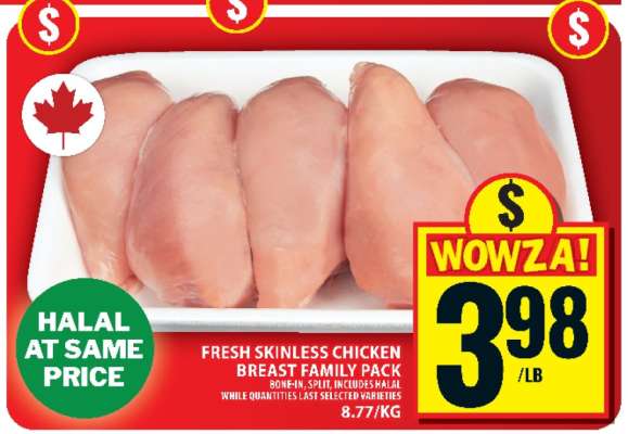 FRESH SKINLESS CHICKEN BREAST FAMILY PACK