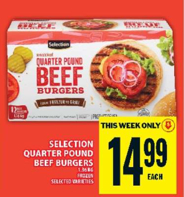 SELECTION QUARTER POUND BEEF BURGERS