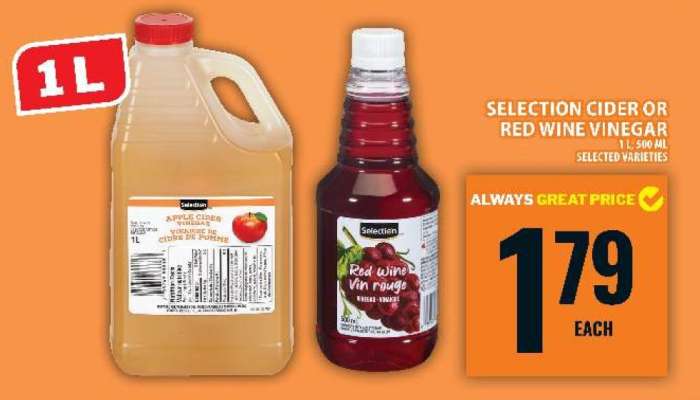 Selection Cider or Red Wine Vinegar