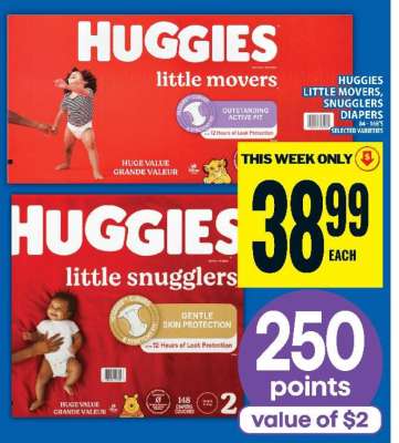 Huggies Little Movers, Snugglers Diapers