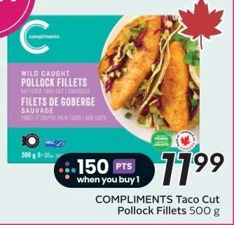 COMPLIMENTS Taco Cut Pollock Fillets 500 g