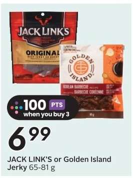 JACK LINK'S or GOLDEN ISLAND Jerky