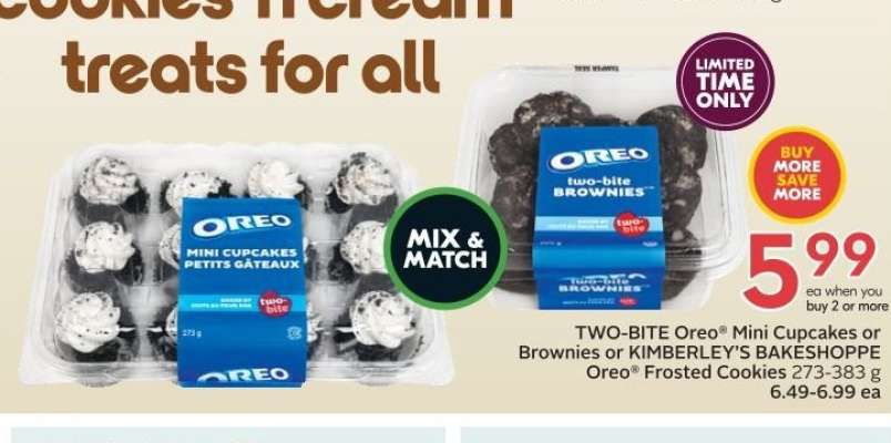 TWO-BITE Oreo Mini Cupcakes or Brownies