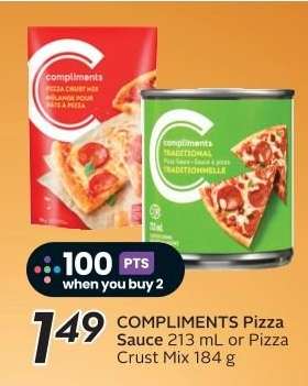 COMPLIMENTS Pizza Sauce or Pizza Crust Mix