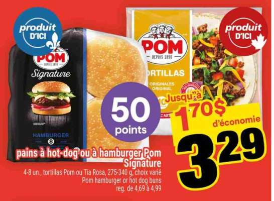 pains à hot-dog ou à hamburger Pom Signature
