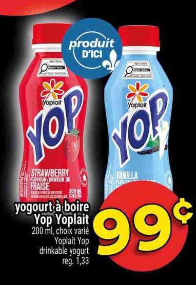 yogourt à boire YOP Yoplait