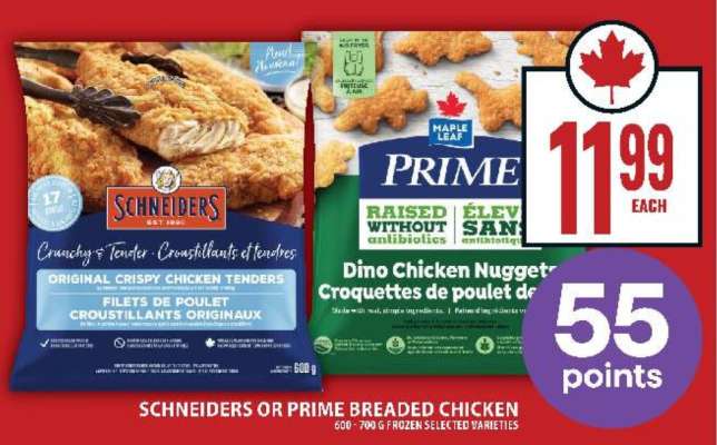 Schneiders or Prime Breaded Chicken