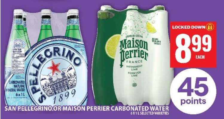 San Pellegrino or Maison Perrier Carbonated Water
