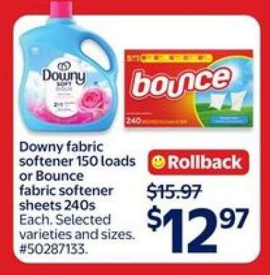Downy or Bounce Fabric Softener