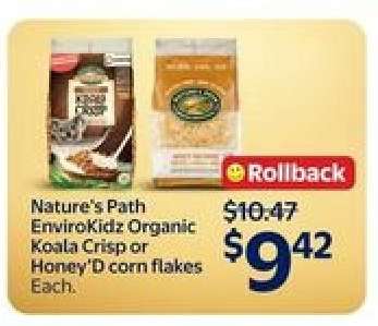 Nature's Path EnviroKidz Organic Koala Crisp or Honey'd Corn Flakes