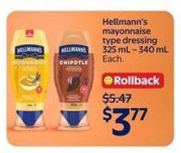 Hellmann's mayonnaise type dressing