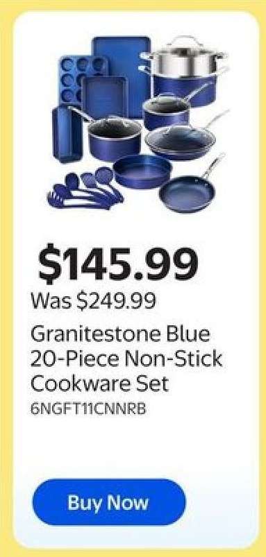 Granitestone Blue 20-Piece Non-Stick Cookware Set