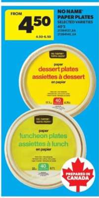 NO NAME PAPER PLATES