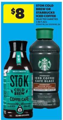 STOK Cold Brew or Starbucks Iced Coffee