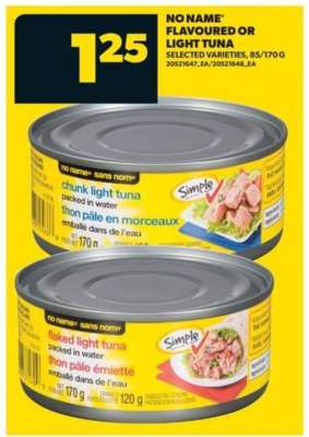 No Name Flavoured or Light Tuna
