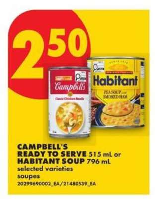 Campbell's Ready to Serve or Habitant Soup