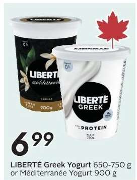 LIBERTÉ Greek Yogurt or Méditerranée Yogurt