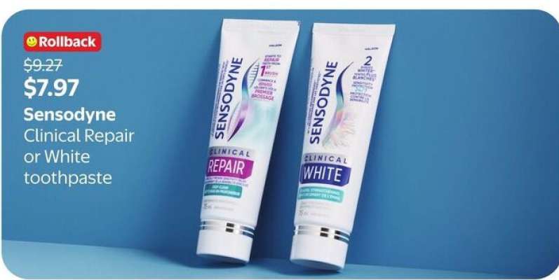 Sensodyne Clinical Repair or White toothpaste