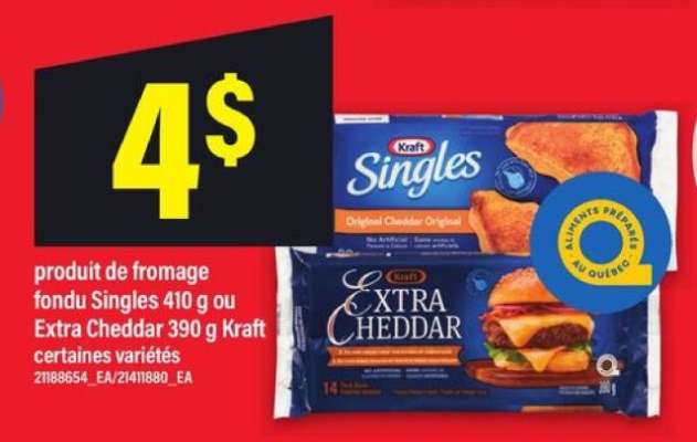 Kraft Singles ou Extra Cheddar