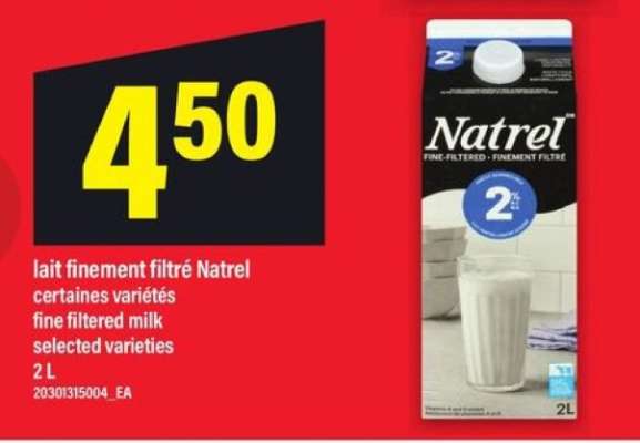 Natrel lait finement filtré