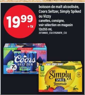 Coors Seltzer, Simply Spiked ou Vizzy