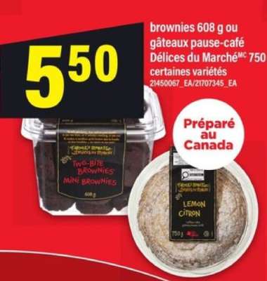 brownies 608 g ou gâteaux pause-café Délices du Marché