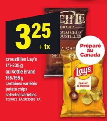 croustilles Lay's ou Kettle Brand