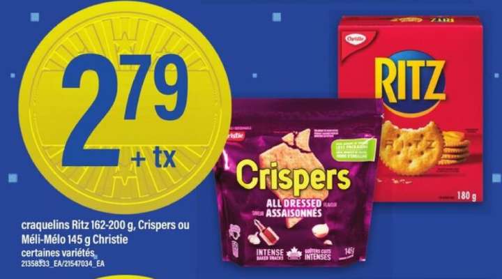 Craquelins Ritz, Crispers ou Méli-Mélo