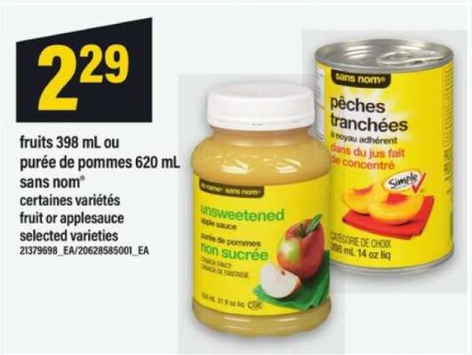 fruits 398 mL ou purée de pommes 620 mL sans nom